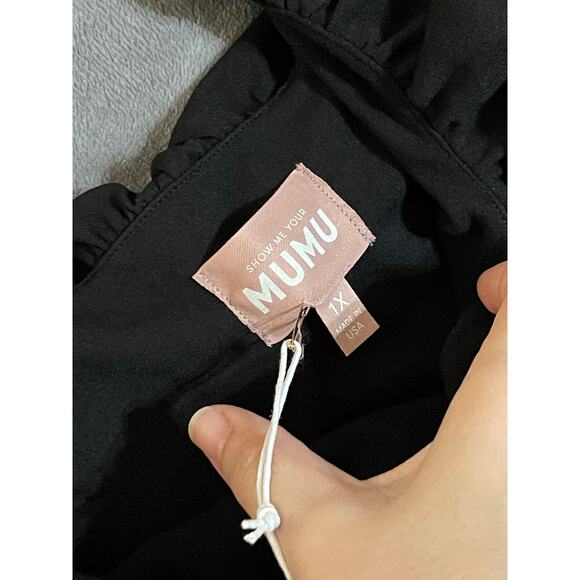 Show Me Your MuMu Black Ruffle Midi Dress - Picture 6 of 12